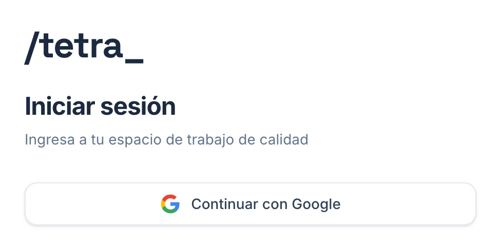 Botón «Continuar con Google».