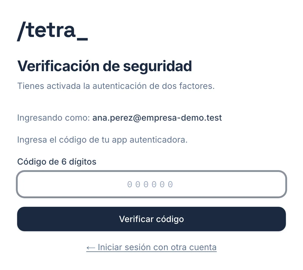 Pantalla «Verificación de seguridad».